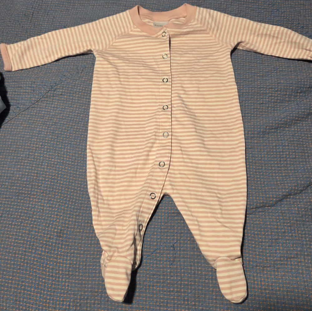 Hanna Andersson Pink Striped Footie